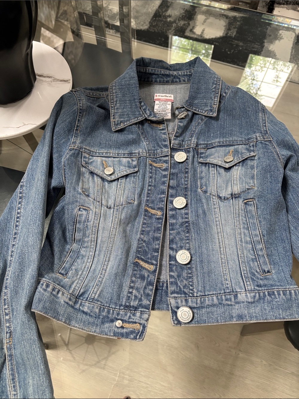 No Boundaries Blue Denim Jacket - Women's Bomber Style